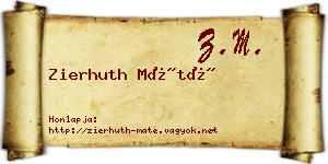 Zierhuth Máté névjegykártya